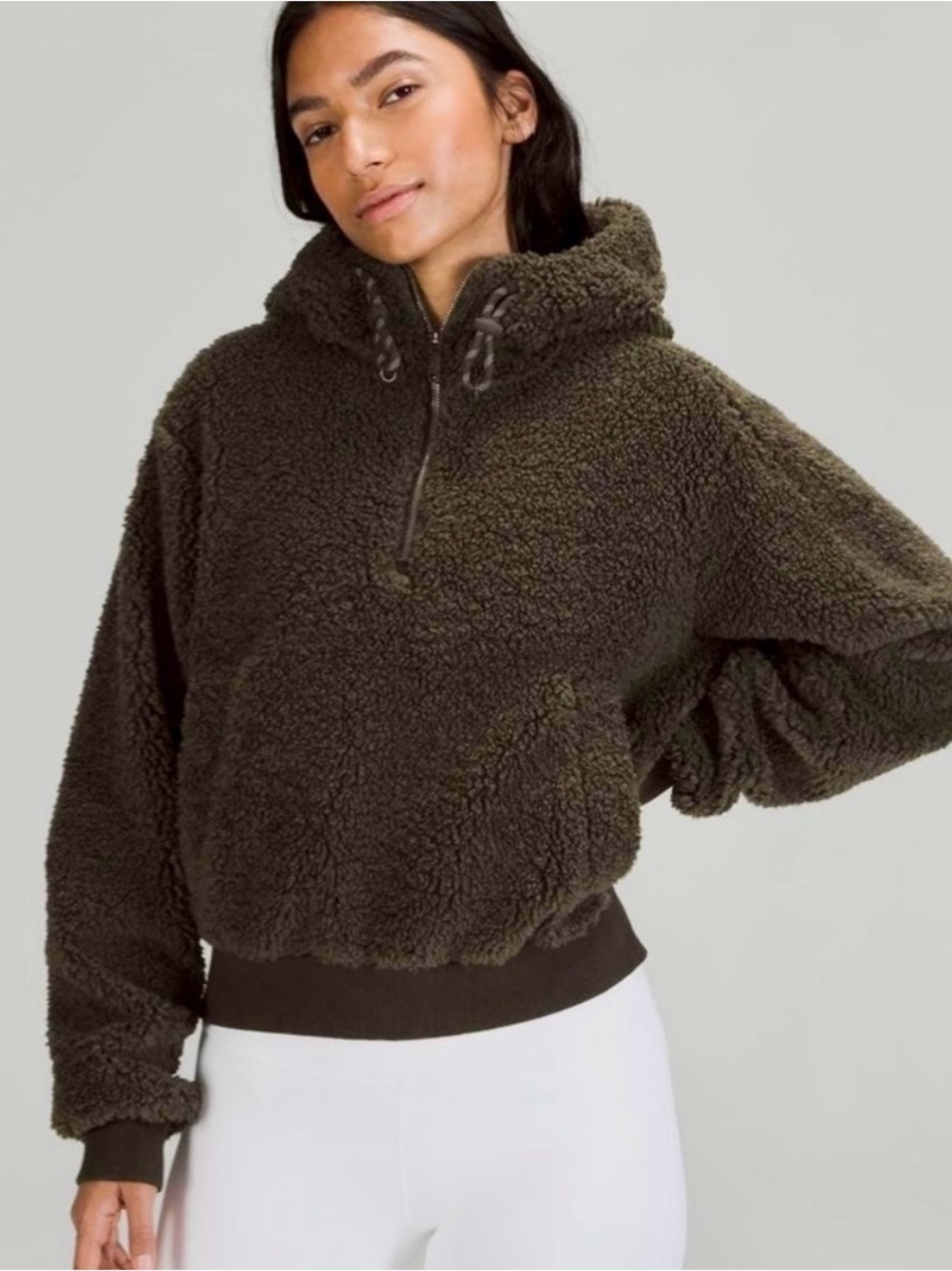 lululemon athletica Sherpa Half-Zip Hoodie - Dark Olive